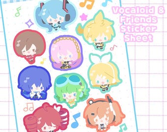 Pastel Vocaloid & Friends Sticker Sheet