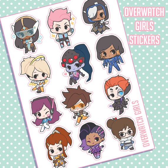 overwatch girls sticker sheet