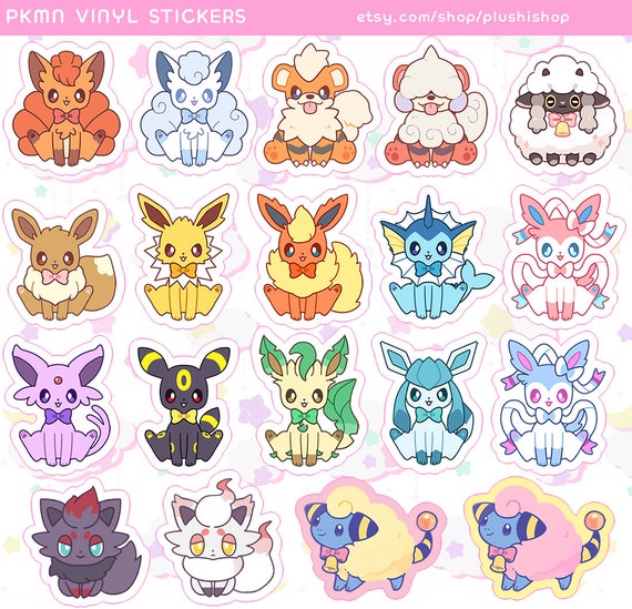 Pokemon Eeveelution Gachapon Stickers