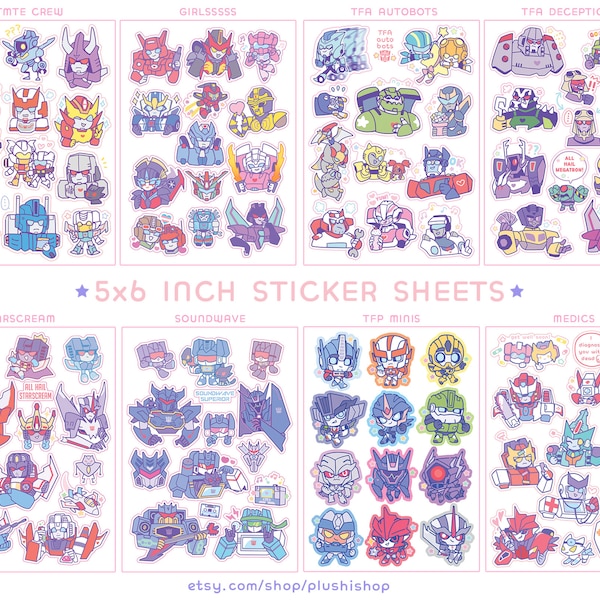 TF MTMTE TFA Starscream Sticker Sheets