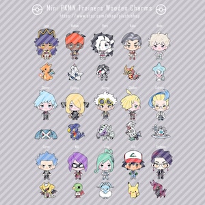 Más mini amuletos de madera de entrenador Pokémon