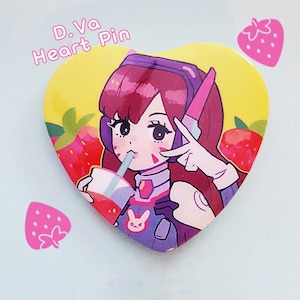 Strawberries Heart Button