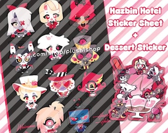 Foglio di adesivi Hazbin Hotel + Helluva Boss
