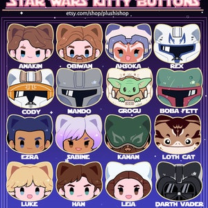 Clone Wars Cat Buttons