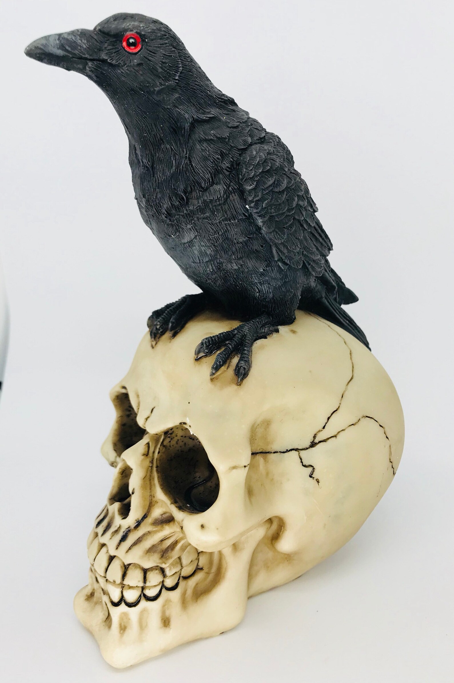 resin raven statue