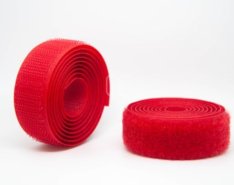 Red Sew-on Hook & Loop tape Alfatex® Brand supplied by the Velcro Companies - Shipping from the UK - Various Lengths / Widths available