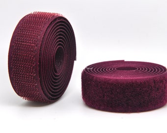 Burgundy Sew-on Hook & Loop tape Alfatex® Brand supplied by the Velcro Companies - Shipping from the UK - Various Lengths / Widths available