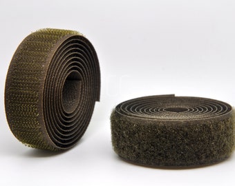 Army Green Sew-on Hook & Loop tape Alfatex® Brand supplied by the Velcro Companies - Shipping from the UK - Various Length / Width available