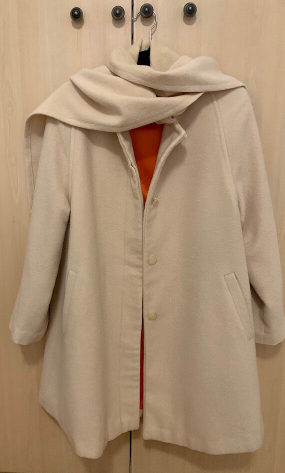 Vintage 1950s Ivory Scarf Coat