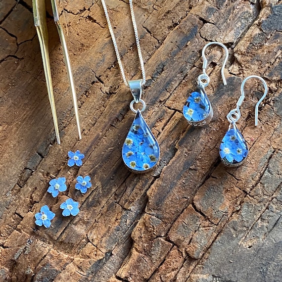 Orecchini Pendenti In Argento 925 Con Veri Papaveri Conservati In Resina – Goccia, Artigianali, Regalo Unico - 3