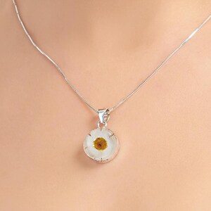 Daisy necklace by Shrieking Violet® Sterling silver & real daisy.