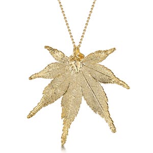 Gold Plated Leaf Necklace - Japanese Maple by Shrieking Violet®