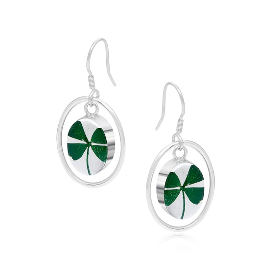 Orecchini agata verde con quadrifoglio – IMMAGO JEWELS