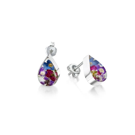 Round by Shrieking Violet\u00ae Purple Haze ZSV-BLE01 Silver Stud Earrings