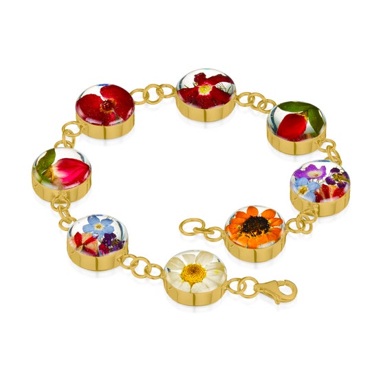 Jewelry :: Bracelets :: Gift for her Christmas, real flower bracelet, resin  bangle, real wheat bracelet, handmade jewelry gift, best Christmas gifts