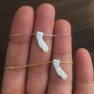 Opal california state necklace