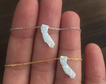 Opal california state necklace