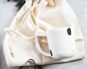 Black and White handmade Porcelain Spots and Swatches Mug