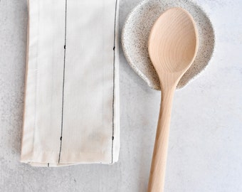 White Speckled Ceramic Spoon Rest