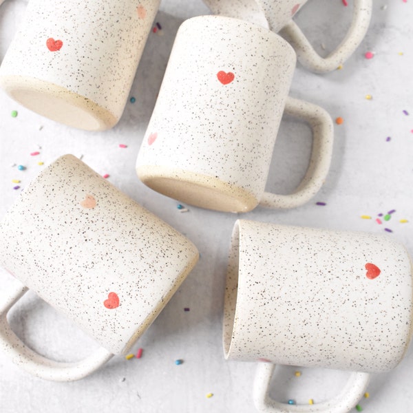 Hearts Speckled mug