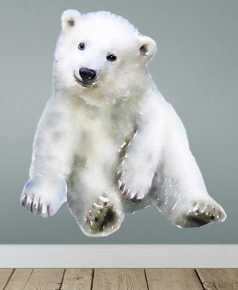 Polar Bear Sticker Bear Wall Decal Sticker Arctic Bear | Etsy