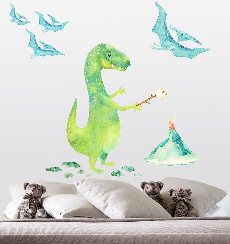 Dinosaur Wall Decal Set Dinosaur Sticker Wall Decal Etsy