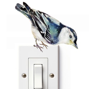 White Breasted Nuthatch, Wall Decal Bird, Bird Wall Sticker, Get Well Gift, Watercolor, Nursery, Nuthatch Wall Decal, Watercolor Bird
