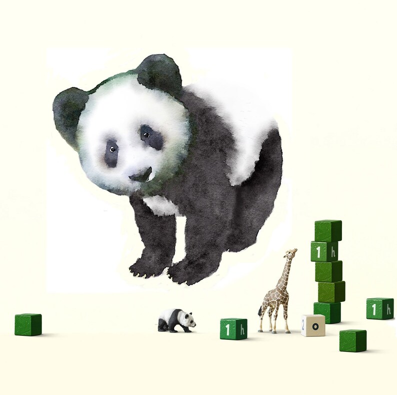 Panda Nursery Panda Wall Sticker Panda Wall Decal Watercolor Panda Panda Decal Panda Sticker