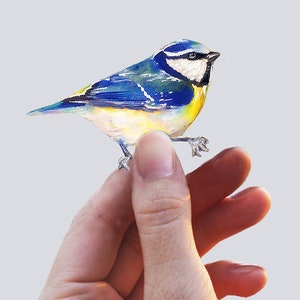Blue Tit, Bird Decal, Fabric Decal, Nursery, Watercolor Bird Sticker, Get Well Gift, Retirement Gift