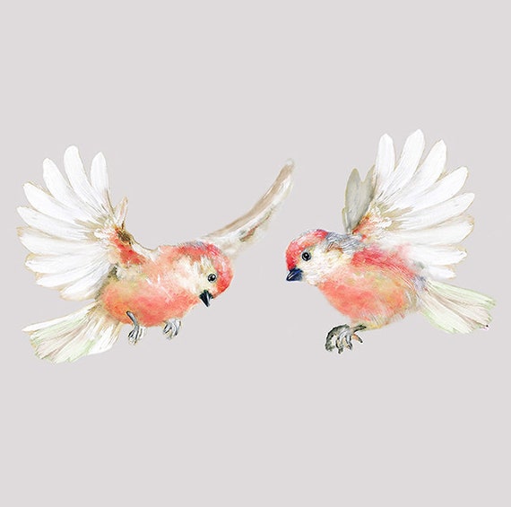 2 Flying Birds Wall Decal Bird Stickers Get Well - Birds Wall Decal 2 Flying Birds Wall Decal Bird Stickers Get Well - Birds Wall Decal