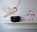 2 Birds, Wall Decal Bird, Birds Wall Stickers, Get Well Gift, Wall Sticker, Vinyl, 2 Purple Finch, Watercolor Bird , Pink Bird 