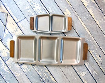 Vintage MCM Stainless Steel Trays Set of 2 Circa 1960's Made in Japan
