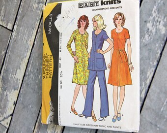 Vintage McCall's Sewing Pattern 3204 Half Size Dress or Tunic and Pants Size 20 1/2 Bust 43 Circa 1972