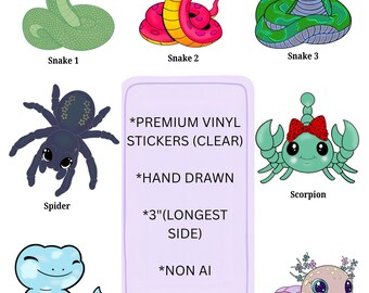Hand Drawn Vinyl Sticker, 3" Water Resistant, Non-AI Art