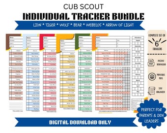 Cub scout Advancement Tracker, Printable PDF