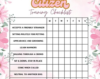 AKC Dog Training Checklist, Canine Good Citizen, Trick Dog Titles (Printable Download)