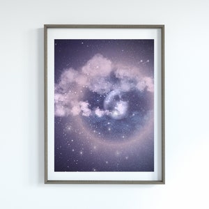 Moon Wall Art, Digital Printable Wall Art, Moon Halo Poster, Instant Art Download, Moon Digital Printable