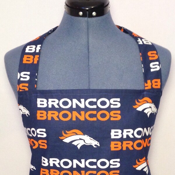 Denver Broncos- Full Size BBQ Apron with Pockets.