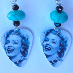 1 Pair- Marilyn Monroe Guitar Pick Earrings