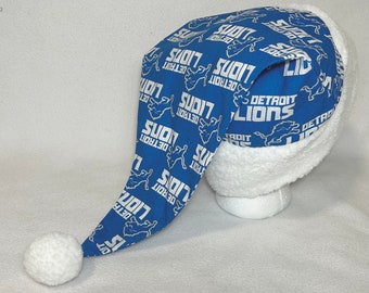 Gorro de Papá Noel para adultos de los Detroit Lions