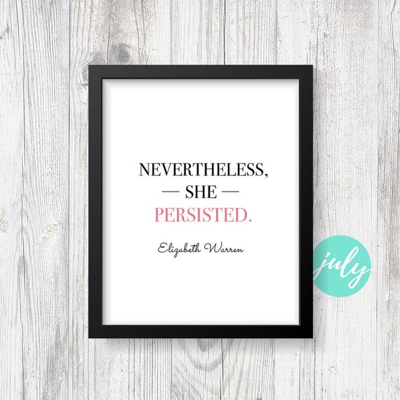 Persist Poster Elizabeth Warren Gift For Home Decor Wall Art Print Poster