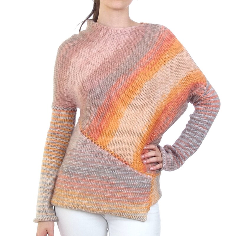 Color-Block Asymmetrical Knit Sweater main image 0