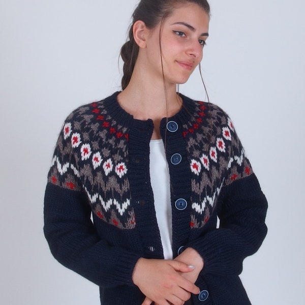 Cardigan islandais en laine d’alpaga, Pull traditionnel boutonné, Pull nordique d’hiver mérinos, Pull doux et chaud pour femmes, Lopapeysa scandinave