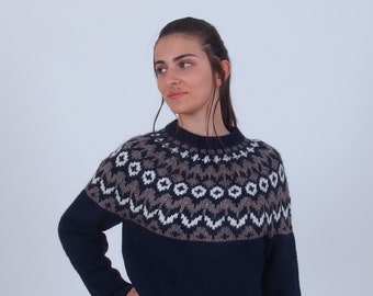 Pull islandais en laine d’alpaga, pull traditionnel tricoté à la main, pull nordique d’hiver mérinos, pull doux et chaud pour femmes