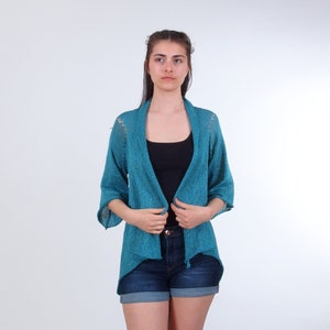 Teal Grey Cardigan Etsy