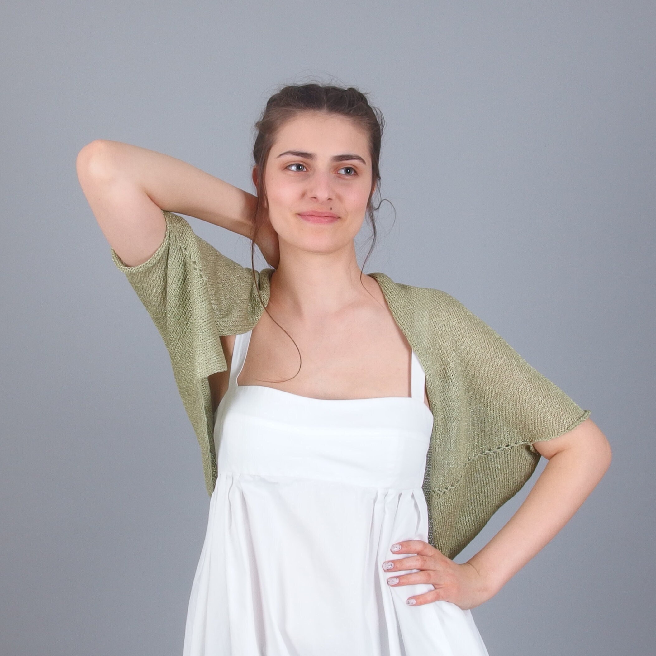 Merinossa Wedding Bolero Shrug, Sheer Cotton Bridal Cardigan, Dolman Sleeve Open Front Wedding Dress Topper, Bridesmaid Bolero