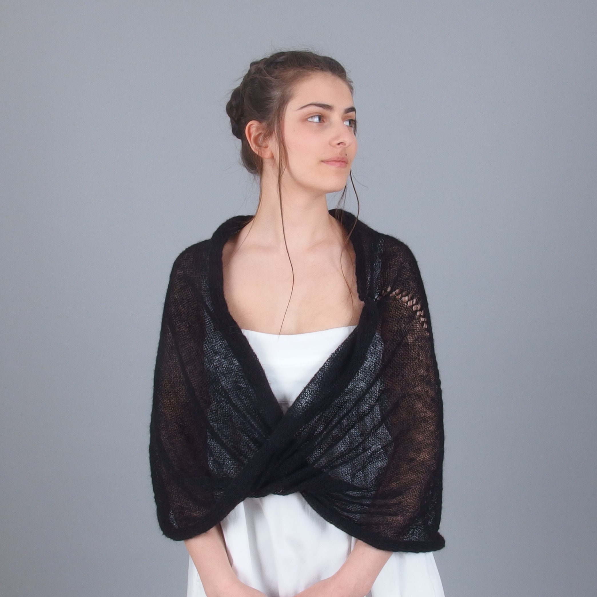 Infinity Evening Shawl Wrap Mohair 