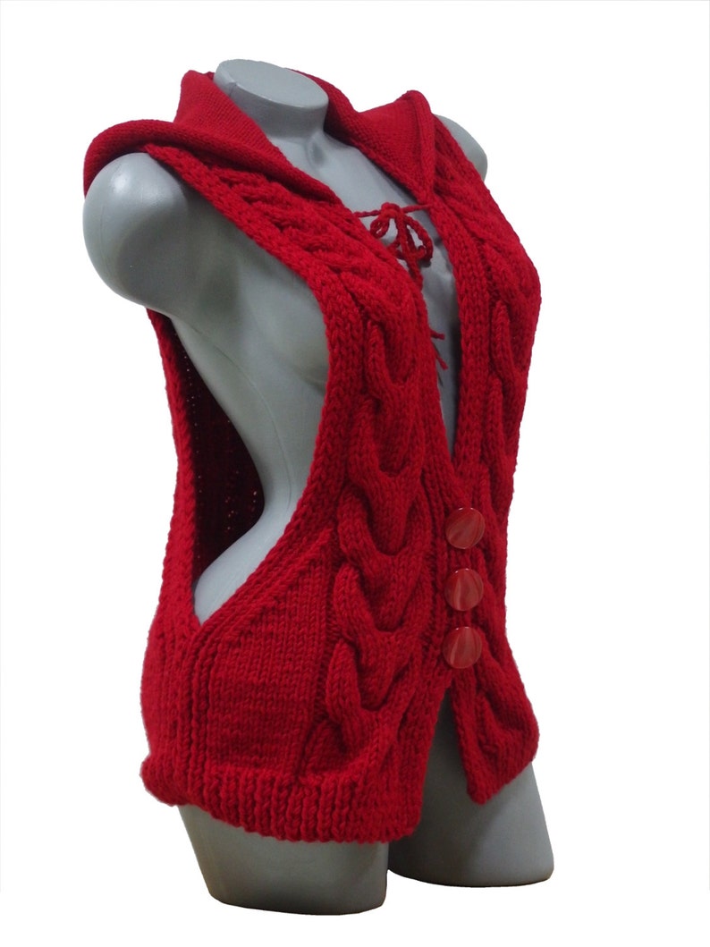 red knitted vest top