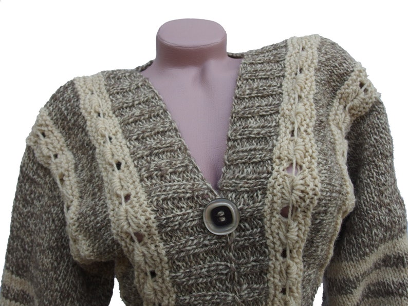 type of sweater made from thick undyed wool