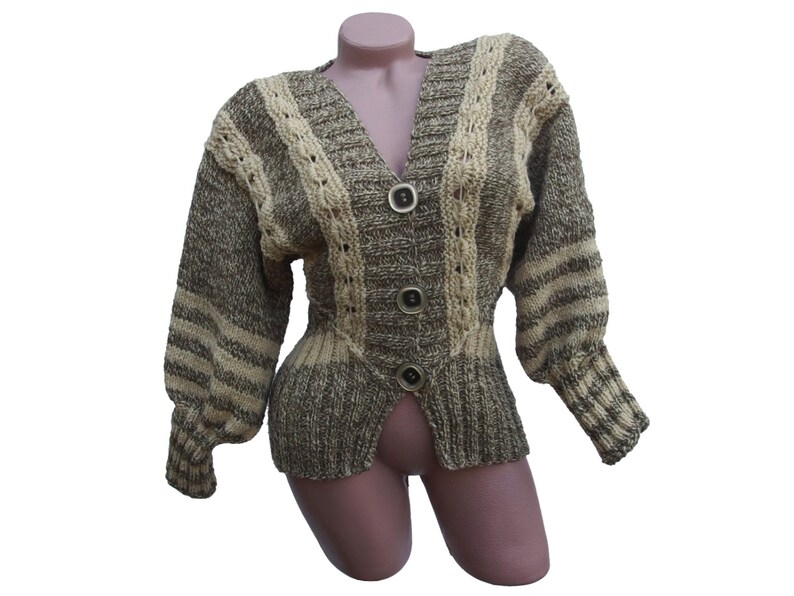 type of sweater made from thick undyed wool